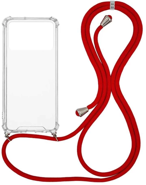 Θήκη Σιλικόνης με Κορδόνι Sonique Armor Clear Xiaomi Poco X4 Pro 5G Κόκκινο - Sonique - Κόκκινο - Poco X4 Pro 5G