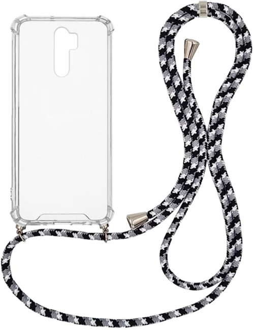 Θήκη Σιλικόνης με Κορδόνι Sonique Armor Clear Xiaomi Redmi 9 Rainbow Μαύρο - Sonique - Rainbow Μαύρο - Redmi 9