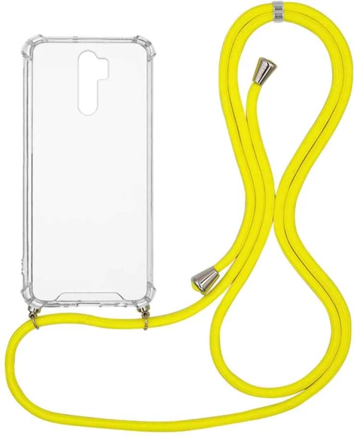 Θήκη Σιλικόνης με Κορδόνι Sonique Armor Clear Xiaomi Redmi 9 Κίτρινο - Sonique - Κίτρινο - Redmi 9