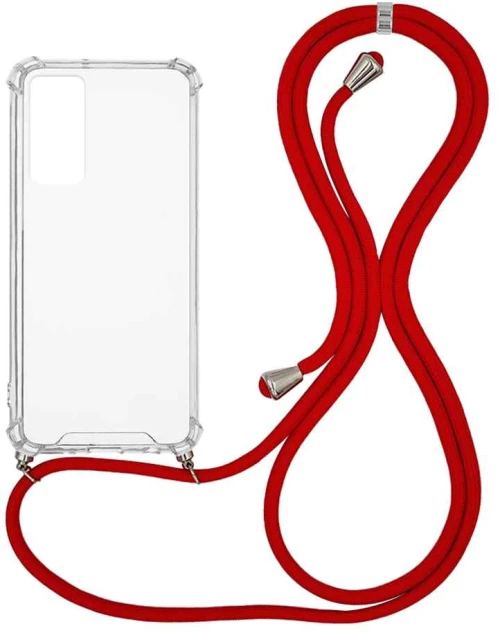 Θήκη Σιλικόνης με Κορδόνι Sonique Armor Clear Xiaomi Xiaomi 12 / Xiaomi 12X 5G Κόκκινο - Sonique - Κόκκινο - Xiaomi 12, Xiaomi 12X 5G