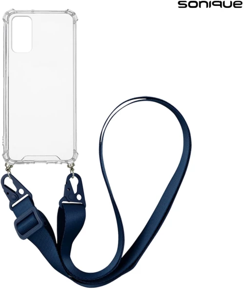 Θήκη Σιλικόνης με Strap Sonique Armor Clear Samsung Galaxy A13 5G / Galaxy A04s Μπλε Σκούρο - Sonique - Μπλε Σκούρο - Galaxy A04s, Galaxy A13 5G