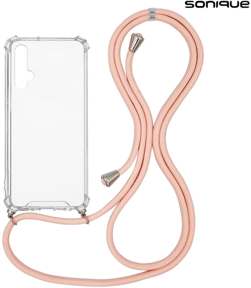 Θήκη Σιλικόνης με Κορδόνι Sonique Armor Clear Honor 20/ Nova 5T Ροζ - Sonique - Ροζ - Honor 20/ Nova 5T