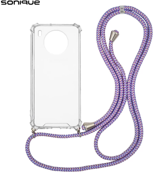 Θήκη Σιλικόνης με Κορδόνι Sonique Armor Clear Honor 50 Lite / Huawei Nova 8i Rainbow Λιλά - Sonique - Rainbow Λιλά - Honor 50 Lite, Huawei Nova 8i