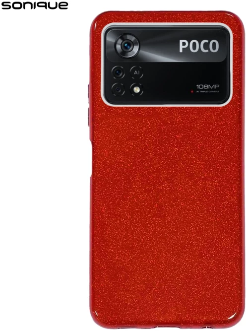 Θήκη Σιλικόνης Sonique Shiny Xiaomi Poco X4 Pro 5G Κόκκινο - Sonique - Κόκκινο - Poco X4 Pro 5G