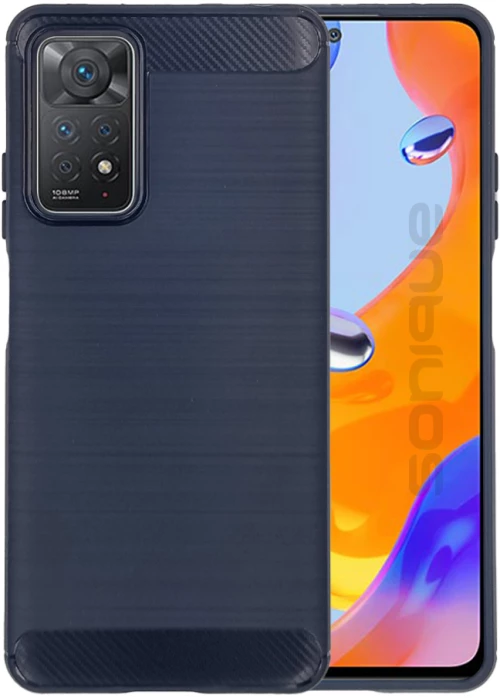Θήκη Σιλικόνης Sonique Carbon Brushed Xiaomi Redmi Note 11 Pro 4G/5G / Redmi Note 12 Pro 4G Μπλε - Sonique - Μπλέ - Redmi Note 11 Pro 4G/5G, Redmi Note 12 Pro 4G