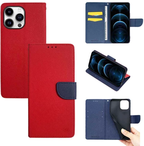 Θήκη Βιβλίο Sonique Trend Book Apple iPhone 14 Pro Max Κόκκινο / Σκούρο Μπλε - Sonique - Κόκκινο / Σκούρο Μπλε - iPhone 14 Pro Max