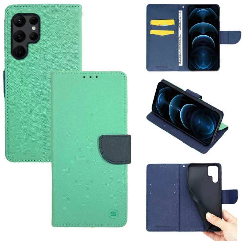 Θήκη Βιβλίο Sonique Trend Book Samsung Galaxy S22 Ultra Βεραμάν / Σκούρο Μπλε - Sonique - Βεραμάν / Σκούρο Μπλε - Galaxy S22 Ultra