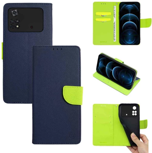 Θήκη Βιβλίο Sonique Trend Book Xiaomi Poco M4 Pro 4G Σκούρο Μπλε / Λαχανί - Sonique - Σκούρο Μπλε / Λαχανί - POCO M4 Pro 4G