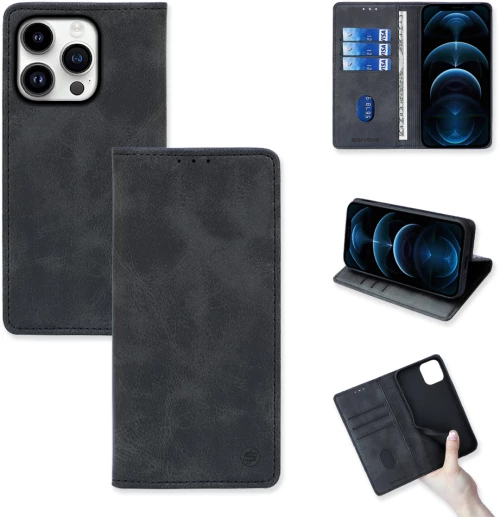 Θήκη Βιβλίο Vintage Magnet Book Sonique Apple iPhone 14 Pro Μαύρο - Sonique - Μαύρο - iPhone 14 Pro