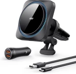 ESR - [3pcs Bundle] Premium Wireless Car Charging Set HaloLock (2C570) - with MagSafe CryoBoost for Air Vent, 36W - Black
