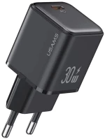 Usams - Wall Charger X-ron Series (US-CC186) - Single Port Fast Charging, USB-C PD30W, 3A - Black