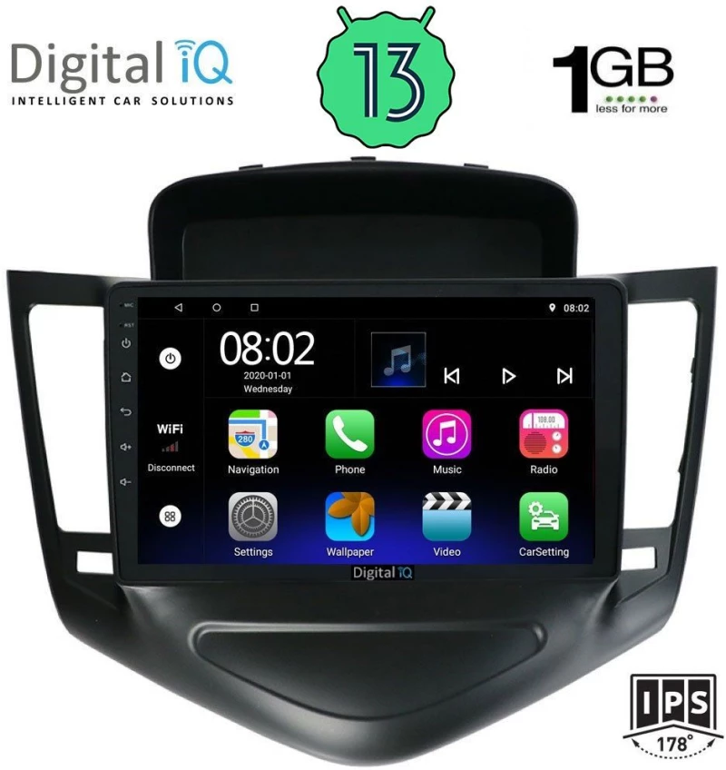 DIGITAL IQ RSA 1076_GPS (9inc) MULTIMEDIA TABLET OEM CHEVROLET CRUZE mod. 2008-2012