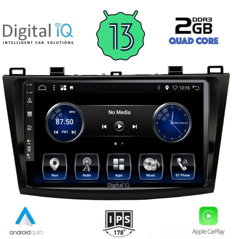 Digital IQ BXH 3366_CPA (9inc) Οθόνη αυτοκινήτου OEM Mazda 3 2009-2014