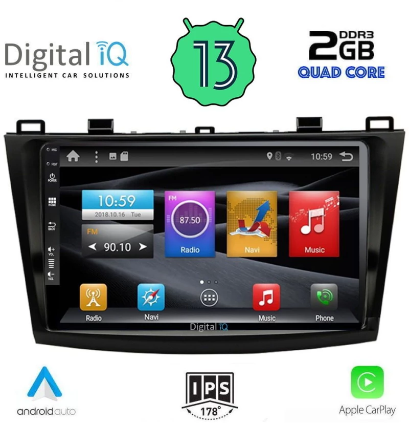 Digital IQ BXH 3366_CPA (9inc) Οθόνη αυτοκινήτου OEM Mazda 3 2009-2014
