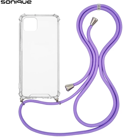 Θήκη Σιλικόνης με Κορδόνι Sonique Armor Clear Apple iPhone 11 Λιλά - Sonique - Λιλά - iPhone 11