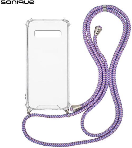 Θήκη Σιλικόνης με Κορδόνι Sonique Armor Clear Samsung Galaxy S10 Plus Rainbow Λιλά - Sonique - Rainbow Λιλά - Galaxy S10 Plus
