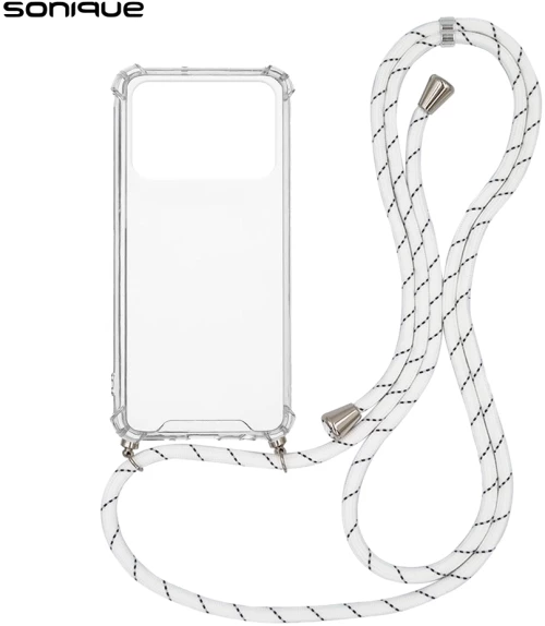 Θήκη Σιλικόνης με Κορδόνι Sonique Armor Clear Xiaomi Poco C40 Rainbow Λευκό - Sonique - Rainbow Λευκό - Poco C40
