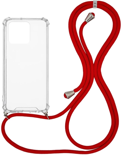 Θήκη Σιλικόνης με Κορδόνι Sonique Armor Clear Xiaomi Redmi 10C Κόκκινο - Sonique - Κόκκινο - Redmi 10C
