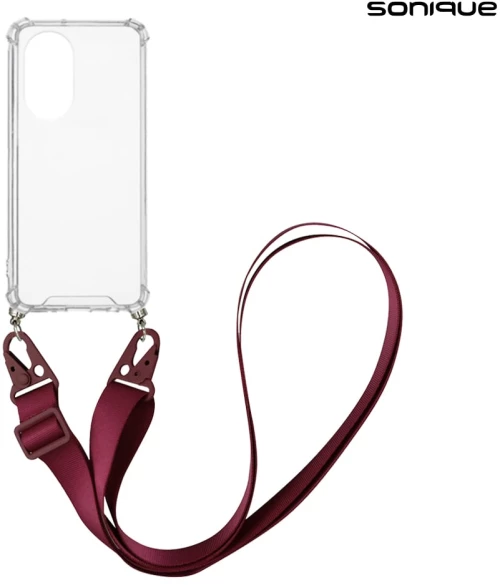 Θήκη Σιλικόνης με Strap Sonique Armor Clear Honor 50 5G / Nova 9 Μπορντώ - Sonique - Μπορντώ - Honor 50 5G, Nova 9