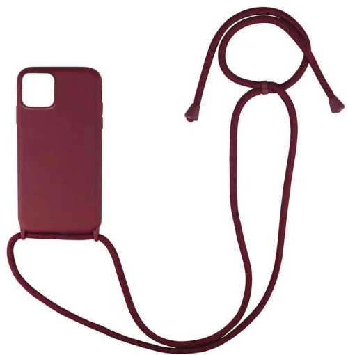 Θήκη Σιλικόνης με Κορδόνι CarryHang Apple iPhone 11 Pro Max Μπορντώ - My Colors - Μπορντώ - iPhone 11 Pro Max
