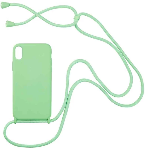 Θήκη Σιλικόνης με Κορδόνι CarryHang Apple iPhone X / iPhone XS Πράσινο Ανοιχτό - My Colors - Πράσινο Ανοιχτό - iPhone X, iPhone XS