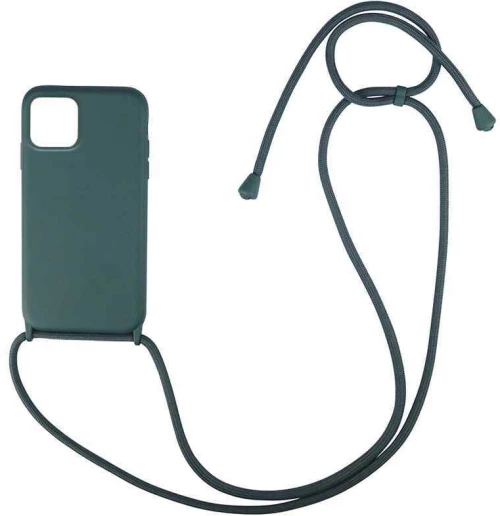 Θήκη Σιλικόνης με Κορδόνι CarryHang Apple iPhone 11 Pro Πράσινο Σκούρο - My Colors - Πράσινο Σκούρο - iPhone 11 Pro