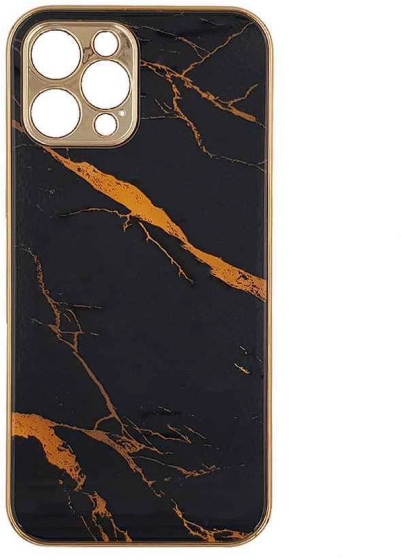 GKK Electroplate Marble Glass Case Apple iPhone 12 Pro Μαύρο - GKK - Μαύρο - iPhone 12 Pro