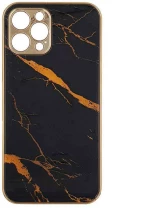 GKK Electroplate Marble Glass Case Apple iPhone 12 Pro Μαύρο - GKK - Μαύρο - iPhone 12 Pro