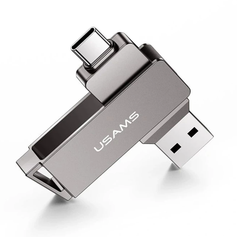 Usams - Memory Stick (US-ZB199) - Rotable Type-C, USB 3.0 High Speed Flash Disk 32G - Iron Gray