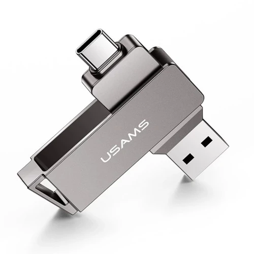 Usams - Memory Stick (US-ZB199) - Rotable Type-C, USB 3.0 High Speed Flash Disk 32G - Iron Gray