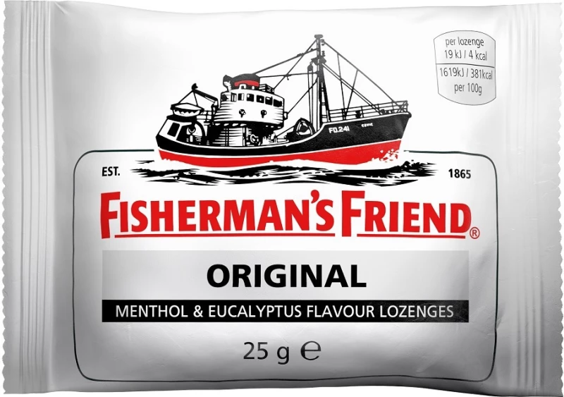 FISHERMAN'S FRIEND original καραμέλες για τον πονόλαιμο μινθόλη & ευκάλυπτος 25gr