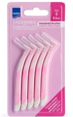 INTERMED ergonomic μεσοδόντια βουρτσάκια με λαβή 0.4mm ρόζ 5τμχ