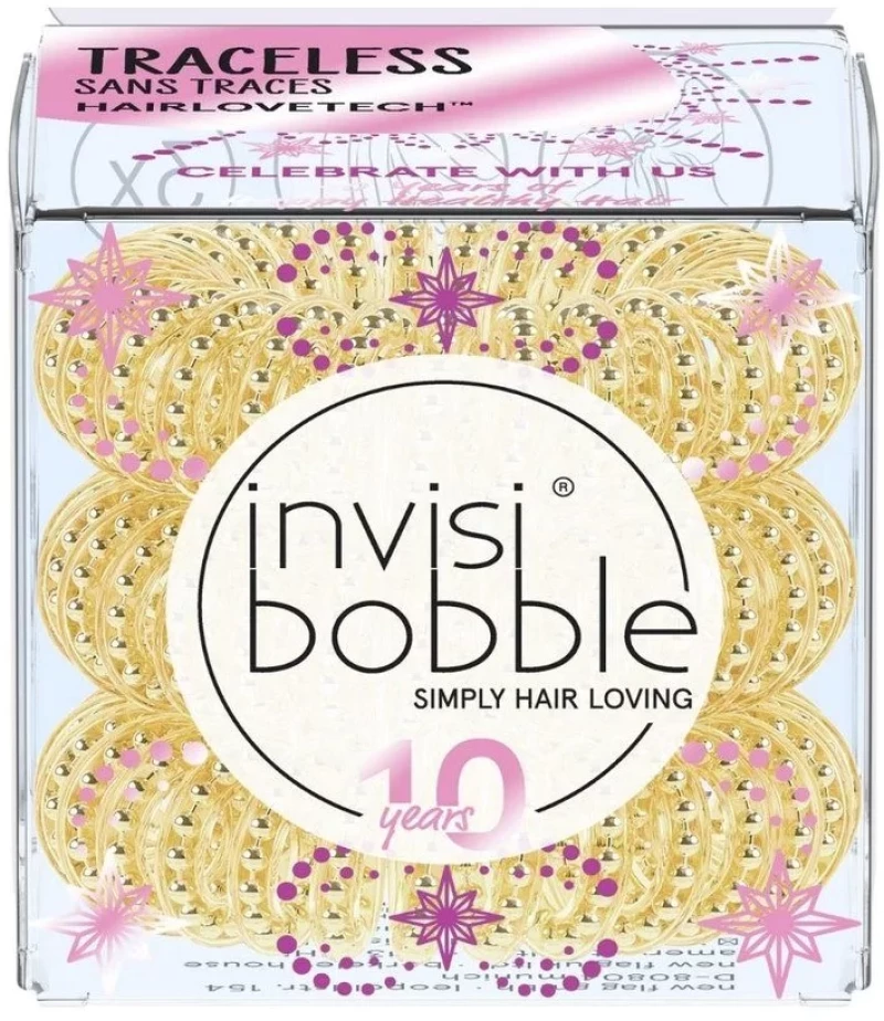 INVISIBOBBLE original time to shine - gold rush λαστιχάκι μαλλιών 3τμχ