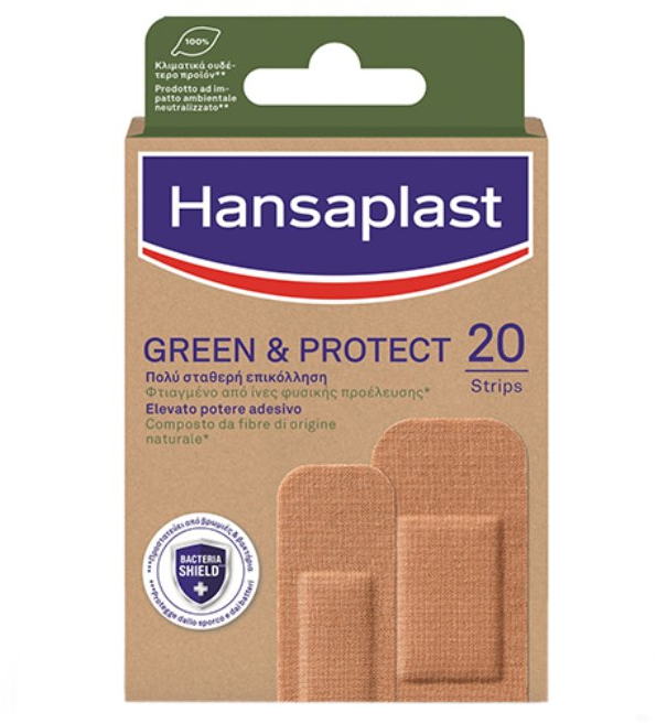 HANSAPLAST green & protect eco friendly αυτοκόλλητα επίθεματα πληγών 20τμχ