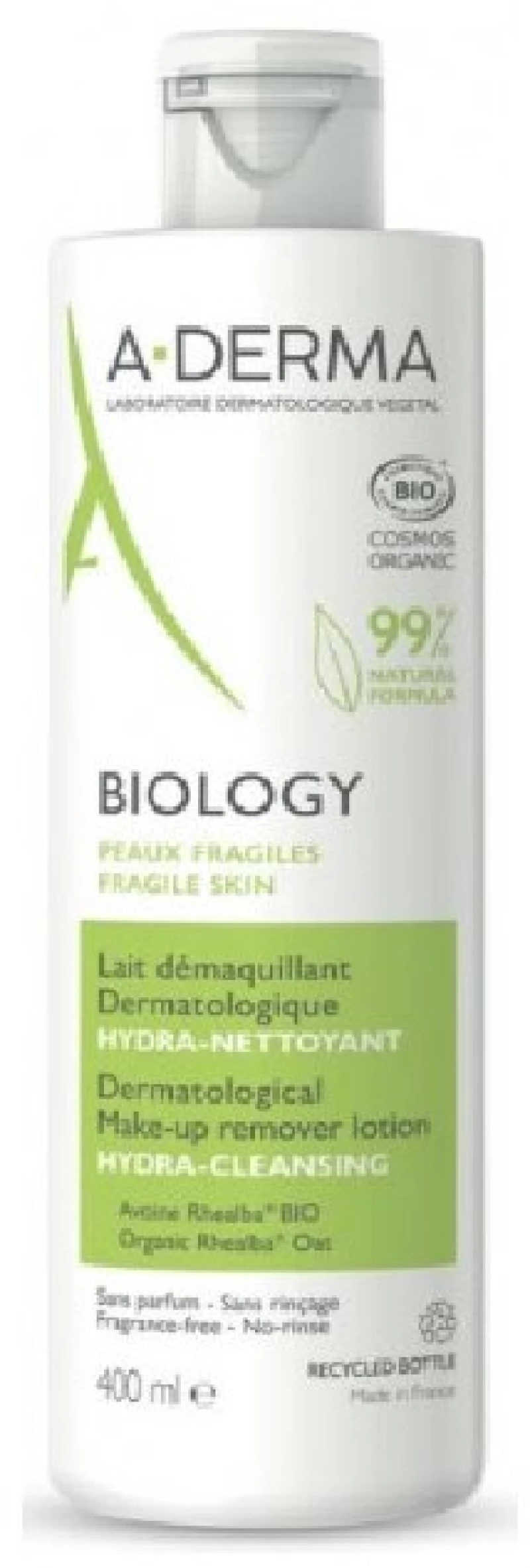 ADERMA biology lait demaquillant dermatologique 400ml