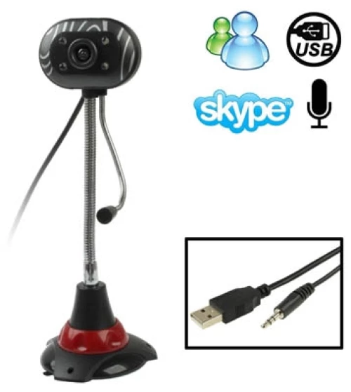 5.0 Mega Pixels USB 2.0 Driverless PC Camera / Webcam with MIC and 4 LED Lights, Cable Length: 1.1m (OEM)