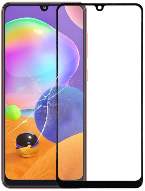 For Samsung Galaxy A31 Front Screen Outer Glass Lens (Black) (OEM)