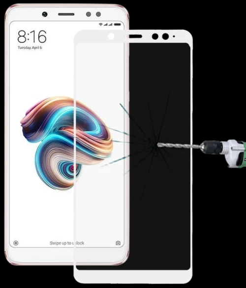 Ultra Thin 9H 3D HD Anti-burst Full Screen Carbon Fiber Tempered Glass Film for Xiaomi Redmi Note 5 (White) (OEM)