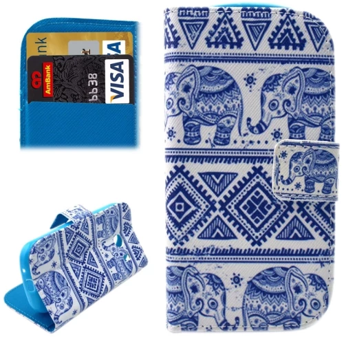 Elephant Pattern Horizontal Flip Leather Case with Card Slots & Wallet & Holder for Galaxy Ace Style / SM-G310 (OEM)