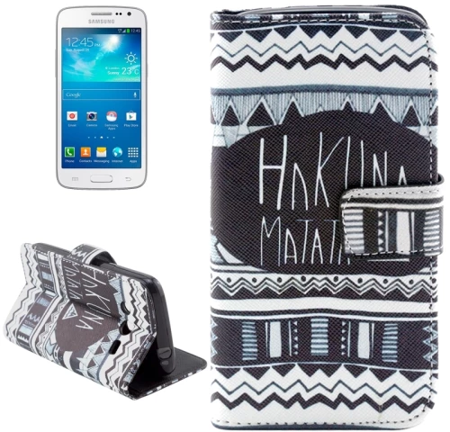 HAKUNA MATATA Pattern Leather Case with Holder & Card Slots & Wallet for Galaxy Core LTE SM-G386F (OEM)