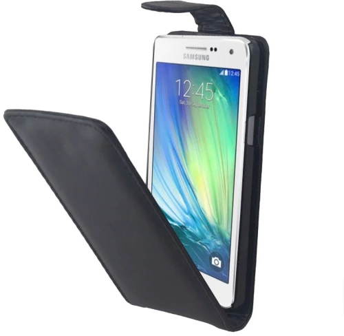 Vertical Flip Magnetic Button PU Leather Case for Galaxy A5 / A500(Black) (OEM)