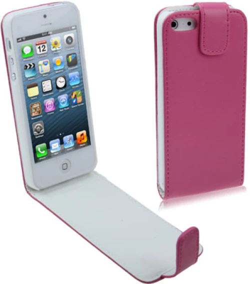 Vertical Flip Soft Leather Case for iPhone 5 & 5s & SE & SE(Magenta) (OEM)