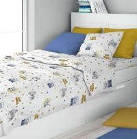 Σετ Σεντόνια Μονά 2τμχ (160x240) Sweet Dreams 554 White-Sky Blue DimCol