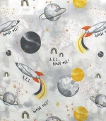 Σετ Σεντόνια Κούνιας (120x160) Spaceship 187 Grey Dimcol