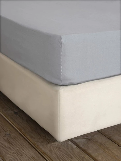 Σεντόνι βαμβακερό Γίγας (180x200+32) Με Λάστιχο Unicolors Ultimate Gray nima