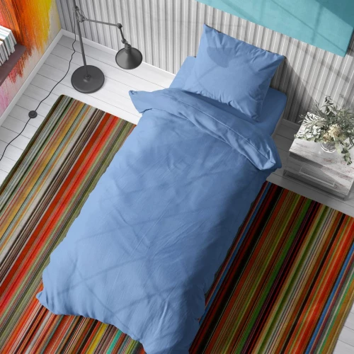 Σετ Σεντόνια Μονά 3τμχ (160x240) Solid 498 Sky Blue βαμβακερά Dimcol