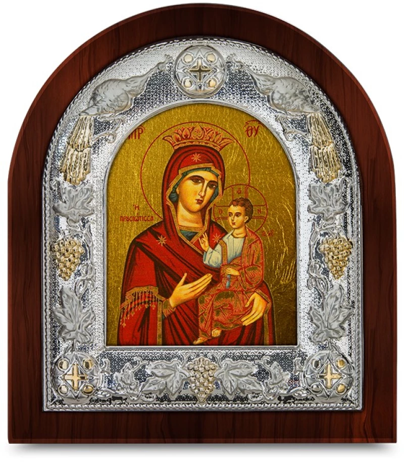 Ασημένια εικόνα ΠΑΝΑΓΙΑ Η ΠΡΟΥΣΙΩΤΙΣΣΑ ΑΓΙΟΓΡΑΦΙΑ  27x24cm