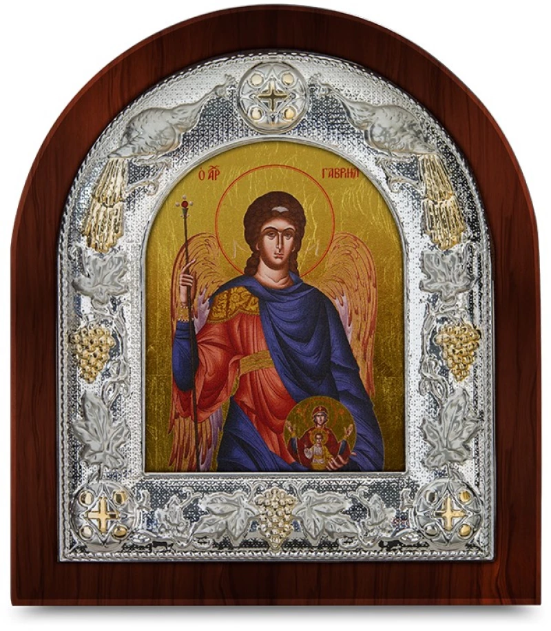 Ασημένια εικόνα Η Ο ΑΡΧΩΝ ΓΑΒΡΙΗΛ ΑΓΙΟΓΡΑΦΙΑ  27x24cm