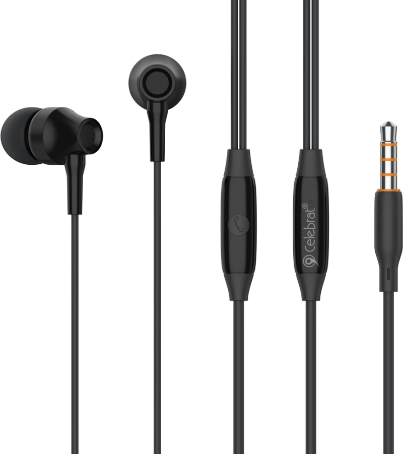 CELEBRAT earphones με μικρόφωνο G25, 3.5mm, 1.2m, μαύρα