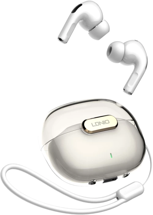 LDNIO earphones με θήκη φόρτισης T02, True Wireless, HiFi, λευκά